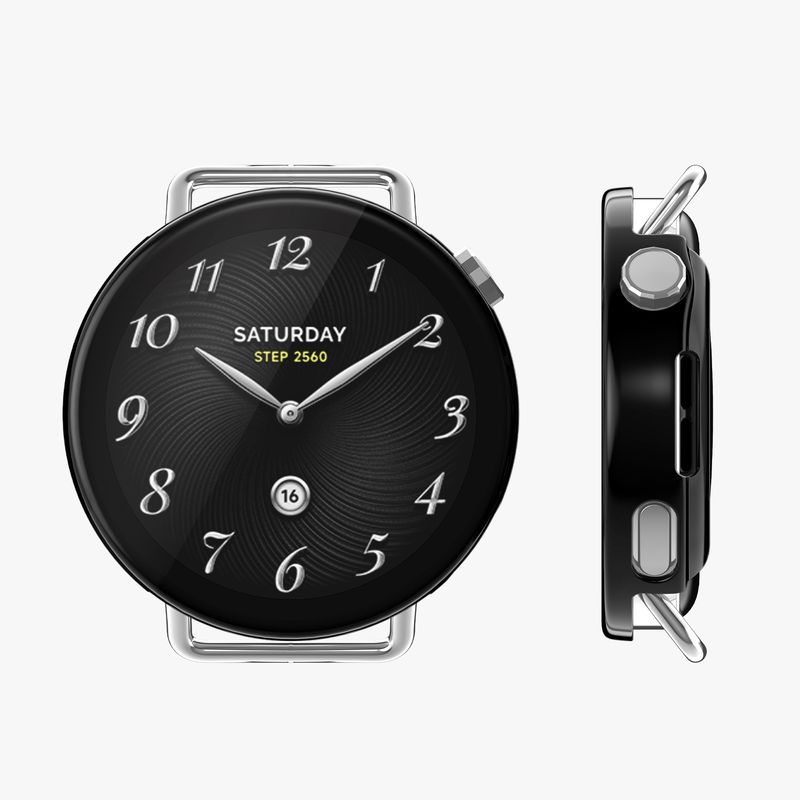 Laptop, Telefoane si Tablete - Wearables si gadgeturi - Wearables - Accesorii wearables - Set 2 huse smartwatch Kwmobile pentru Xiaomi Watch S4 41 mm, antizgarieturi, flexibil, silicon, negru, argintiu - Infinity.ro
