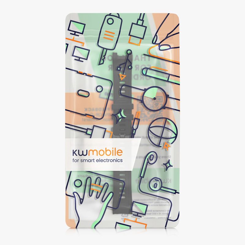 Laptop, Telefoane si Tablete - Wearables si gadgeturi - Wearables - Accesorii wearables - Curea pentru smartwatch Kwmobile pentru Garmin Instinct 3 50 mm, curea reglabila, silicon, negru - Infinity.ro