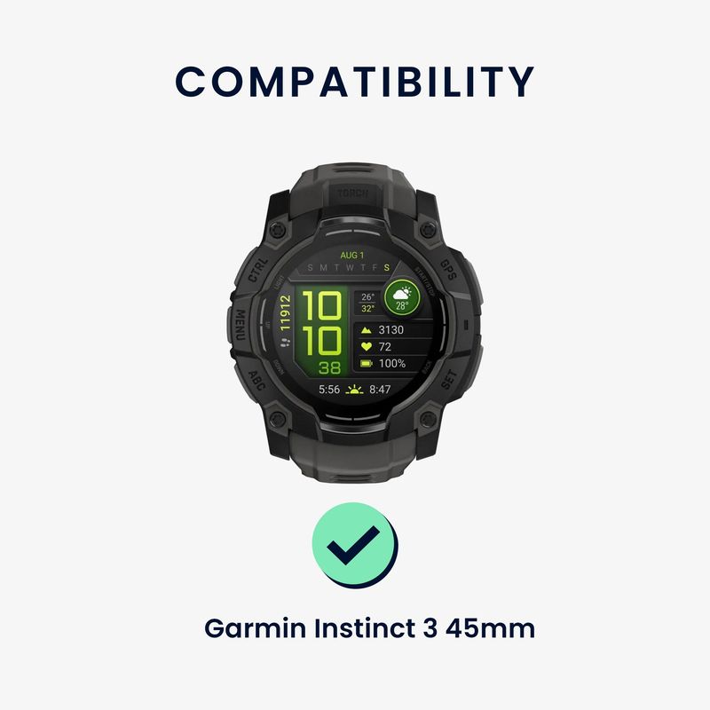 Laptop, Telefoane si Tablete - Wearables si gadgeturi - Wearables - Accesorii wearables - Curea pentru smartwatch Kwmobile pentru Garmin Instinct 3 45 mm, curea reglabila, silicon, negru - Infinity.ro