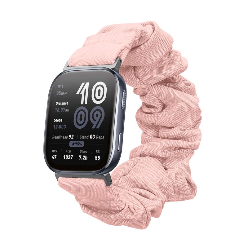 Laptop, Telefoane si Tablete - Wearables si gadgeturi - Wearables - Accesorii wearables - Curea pentru smartwatch Kwmobile pentru Amazfit Bip 6, material flexibil, bumbac, roz - Infinity.ro