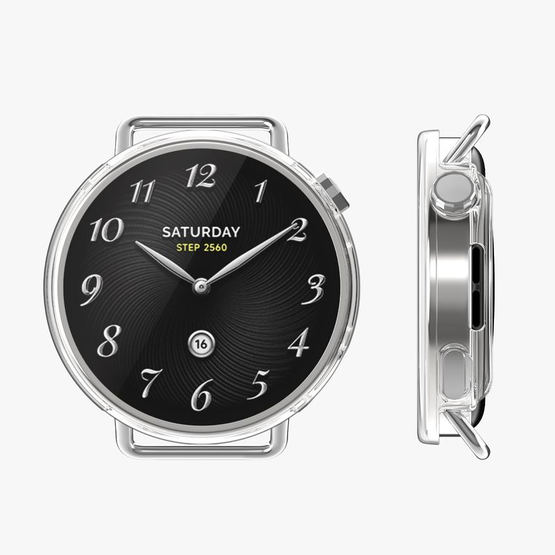 Laptop, Telefoane si Tablete - Wearables si gadgeturi - Wearables - Accesorii wearables - Set 2 huse smartwatch Kwmobile pentru Xiaomi Watch S4 41 mm, antizgarieturi, flexibil, silicon, auriu, transparent - Infinity.ro