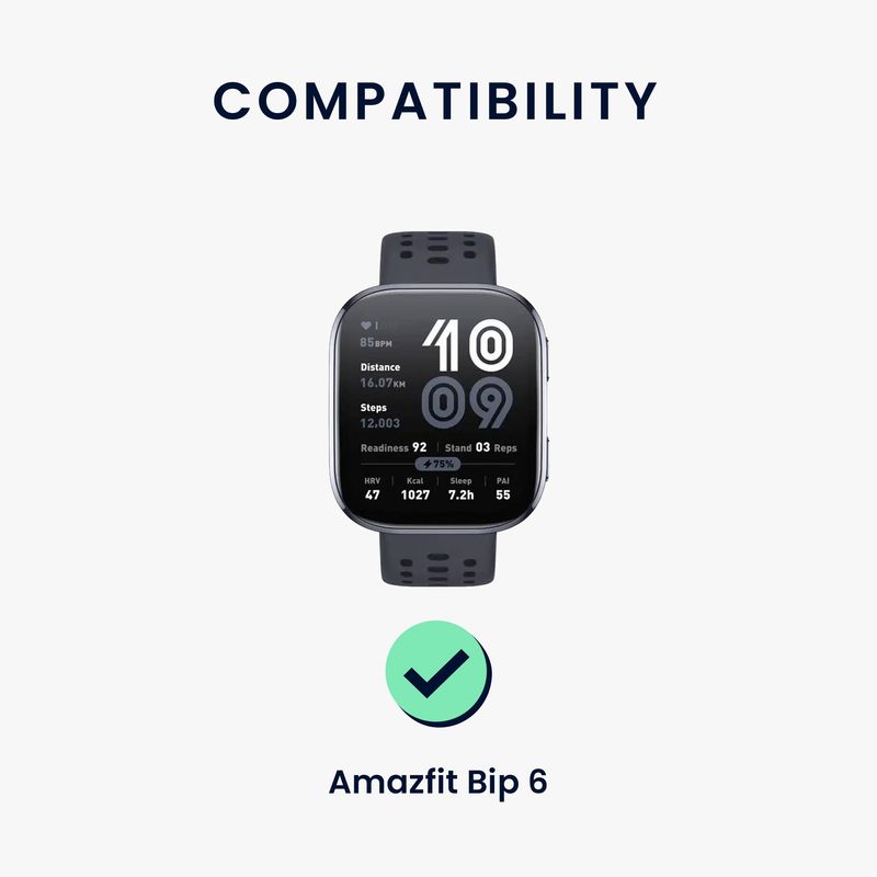 Laptop, Telefoane si Tablete - Wearables si gadgeturi - Wearables - Accesorii wearables - Curea pentru smartwatch Kwmobile pentru Amazfit Bip 6, material flexibil, bumbac, roz - Infinity.ro