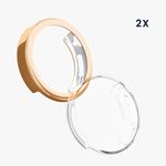 Laptop, Telefoane si Tablete - Wearables si gadgeturi - Wearables - Accesorii wearables - Set 2 huse smartwatch Kwmobile pentru Xiaomi Watch S4 41 mm, antizgarieturi, flexibil, silicon, auriu, transparent - Infinity.ro