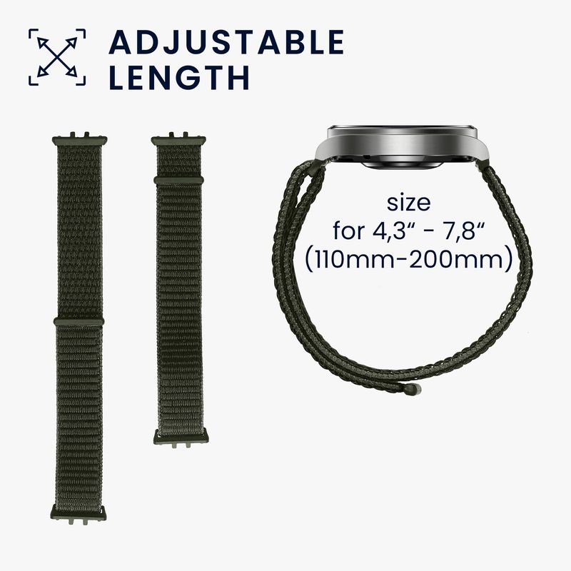 Laptop, Telefoane si Tablete - Wearables si gadgeturi - Wearables - Accesorii wearables - Curea pentru smartwatch Kwmobile pentru Samsung Galaxy Fit 3, curea reglabila, nailon, verde - Infinity.ro