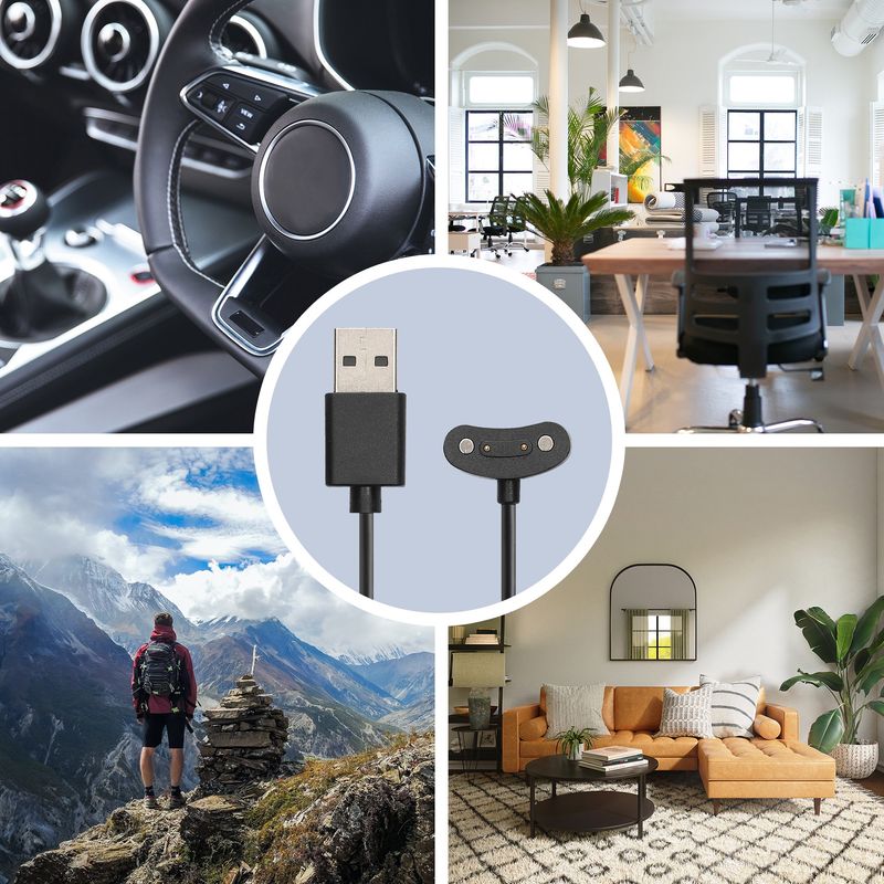 Laptop, Telefoane si Tablete - Wearables si gadgeturi - Wearables - Accesorii wearables - Cablu alimentare Kwmobile pentru TicWatch Pro 5 Enduro, Pro 3, E3, Atlas, incarcare, plastic, negru - Infinity.ro