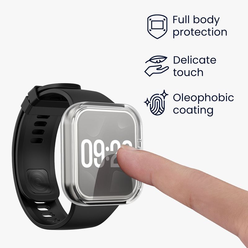 Laptop, Telefoane si Tablete - Wearables si gadgeturi - Wearables - Accesorii wearables - Set 2 huse smartwatch Kwmobile pentru Xiaomi Redmi Watch 4, antizgarieturi, flexibil, silicon, transparent, auriu - Infinity.ro