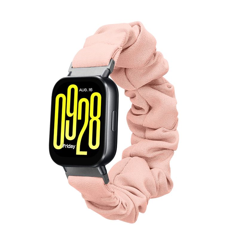 Laptop, Telefoane si Tablete - Wearables si gadgeturi - Wearables - Accesorii wearables - Curea pentru smartwatch Kwmobile pentru Xiaomi Redmi Watch 5 Active, Redmi Watch 5 Lite, material flexibil, bumbac, roz - Infinity.ro