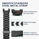 Laptop, Telefoane si Tablete - Wearables si gadgeturi - Wearables - Accesorii wearables - Curea pentru smartwatch Kwmobile pentru Garmin Lily Sport, curea reglabila, otel inoxidabil, negru - Infinity.ro