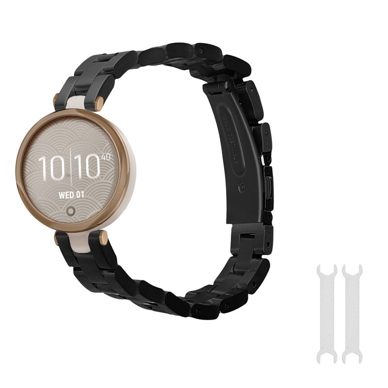 Laptop, Telefoane si Tablete - Wearables si gadgeturi - Wearables - Accesorii wearables - Curea pentru smartwatch Kwmobile pentru Garmin Lily Sport, curea reglabila, otel inoxidabil, negru - Infinity.ro