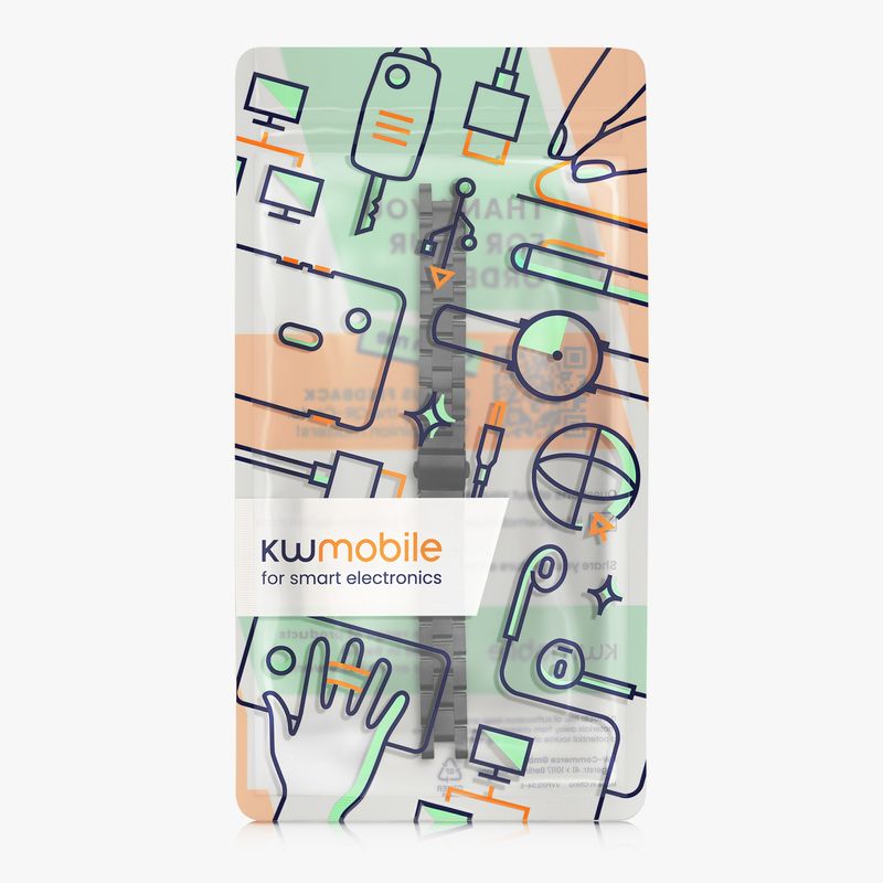 Laptop, Telefoane si Tablete - Wearables si gadgeturi - Wearables - Accesorii wearables - Curea pentru smartwatch Kwmobile pentru Garmin Lily Sport, curea reglabila, otel inoxidabil, negru - Infinity.ro