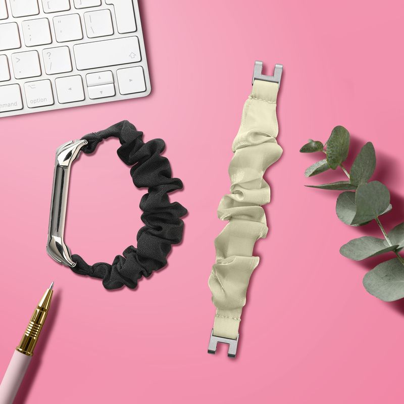 Laptop, Telefoane si Tablete - Wearables si gadgeturi - Wearables - Accesorii wearables - Curea pentru smartwatch Kwmobile pentru Garmin Lily Sport, material flexibil, bumbac, galben - Infinity.ro