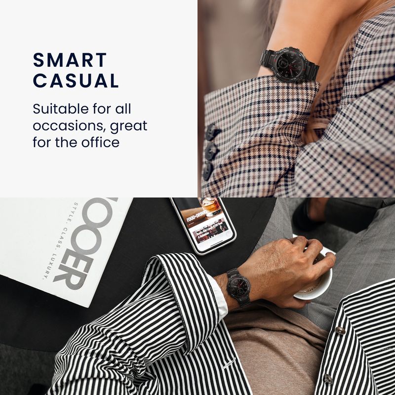 Laptop, Telefoane si Tablete - Wearables si gadgeturi - Wearables - Accesorii wearables - Curea pentru smartwatch Kwmobile pentru Garmin Lily Sport, curea reglabila, otel inoxidabil, negru - Infinity.ro