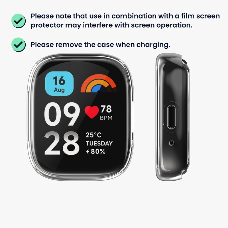 Laptop, Telefoane si Tablete - Wearables si gadgeturi - Wearables - Accesorii wearables - Set 2 huse smartwatch Kwmobile pentru Xiaomi Redmi Watch 3 Active, antizgarieturi, flexibil, silicon, transparent, auriu - Infinity.ro