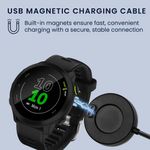 Laptop, Telefoane si Tablete - Wearables si gadgeturi - Wearables - Accesorii wearables - Cablu alimentare Kwmobile pentru Garmin Forerunner 55, 255, 255 Music, vivoactive 5, incarcare, plastic, negru - Infinity.ro