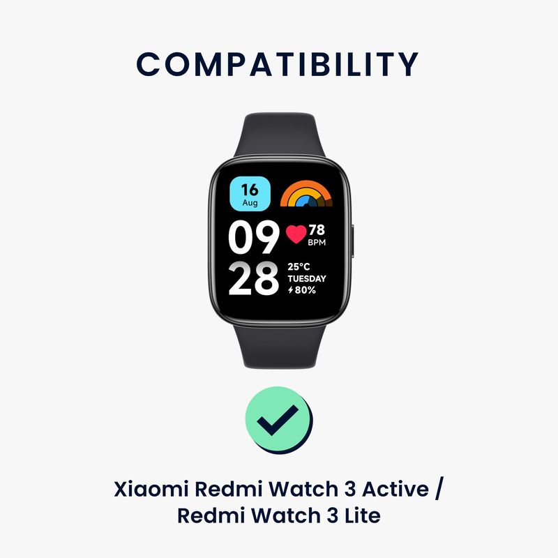Laptop, Telefoane si Tablete - Wearables si gadgeturi - Wearables - Accesorii wearables - Curea pentru smartwatch Kwmobile pentru Xiaomi Redmi Watch 3 Active, Redmi Watch 3 Lite, curea reglabila, silicon, verde - Infinity.ro