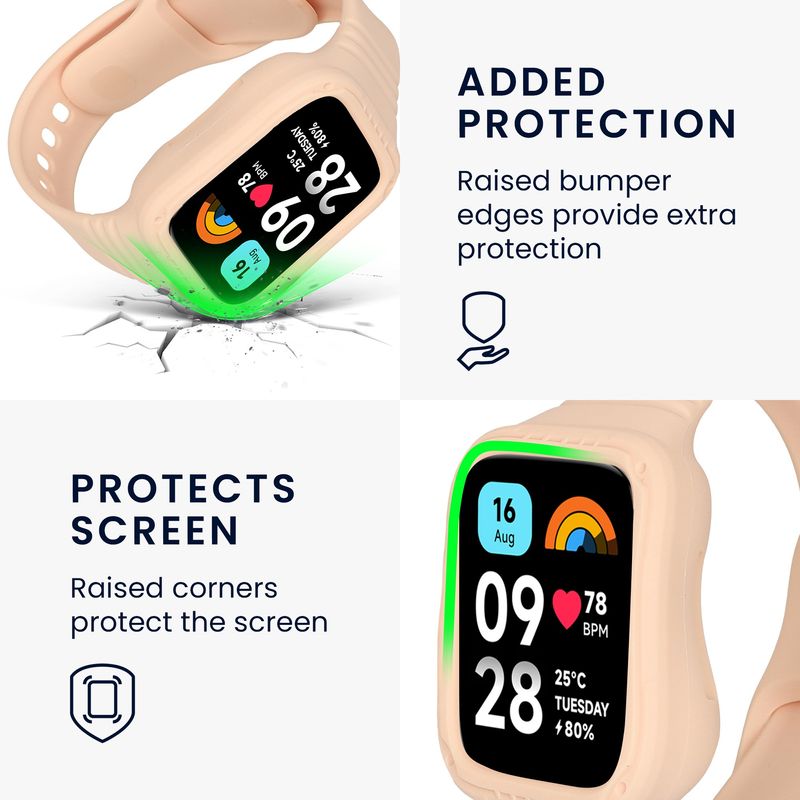 Laptop, Telefoane si Tablete - Wearables si gadgeturi - Wearables - Accesorii wearables - Curea pentru smartwatch Kwmobile pentru Xiaomi Redmi Watch 3 Active, Redmi Watch 3 Lite, curea reglabila, silicon, roz - Infinity.ro