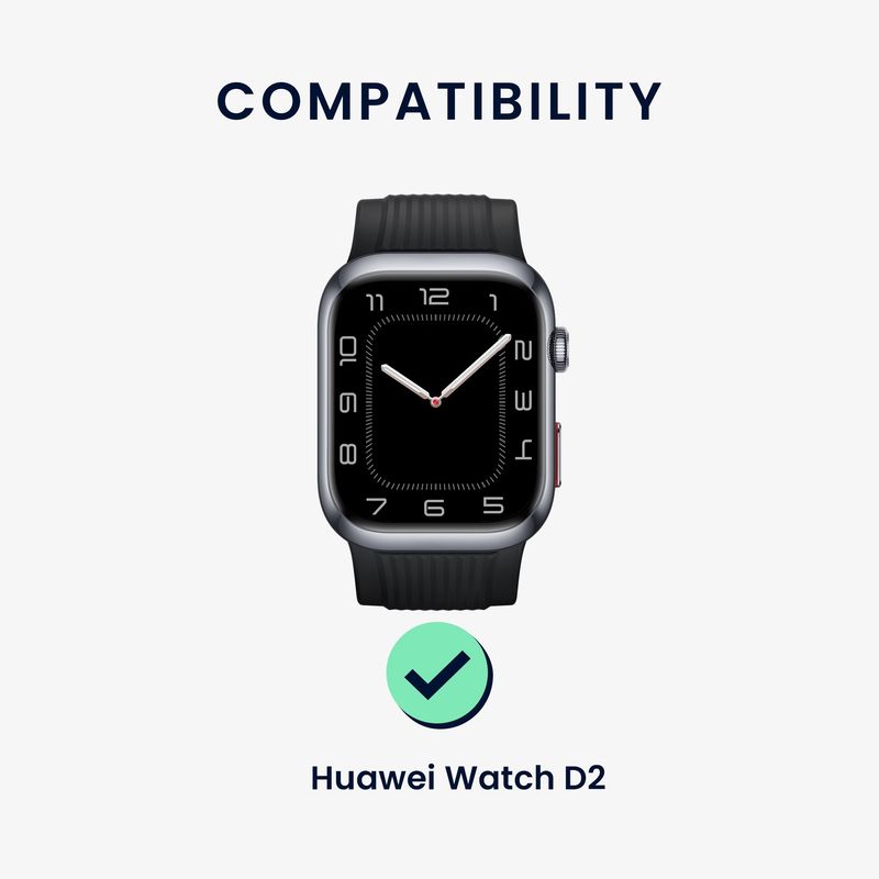 Laptop, Telefoane si Tablete - Wearables si gadgeturi - Wearables - Accesorii wearables - Curea pentru smartwatch Kwmobile pentru Huawei Watch D2, curea reglabila, silicon, negru, gri - Infinity.ro
