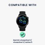 Laptop, Telefoane si Tablete - Wearables si gadgeturi - Wearables - Accesorii wearables - Curea pentru smartwatch Kwmobile pentru Garmin vivoactive 6, vivoactive 5, active 5, material flexibil, bumbac, roz - Infinity.ro