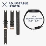 Laptop, Telefoane si Tablete - Wearables si gadgeturi - Wearables - Accesorii wearables - Curea pentru smartwatch Kwmobile pentru Garmin Lily Sport, curea reglabila, piele naturala, negru - Infinity.ro