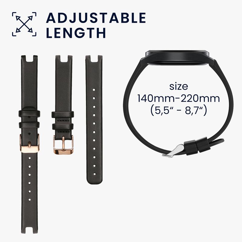 Laptop, Telefoane si Tablete - Wearables si gadgeturi - Wearables - Accesorii wearables - Curea pentru smartwatch Kwmobile pentru Garmin Lily Sport, curea reglabila, piele naturala, negru - Infinity.ro