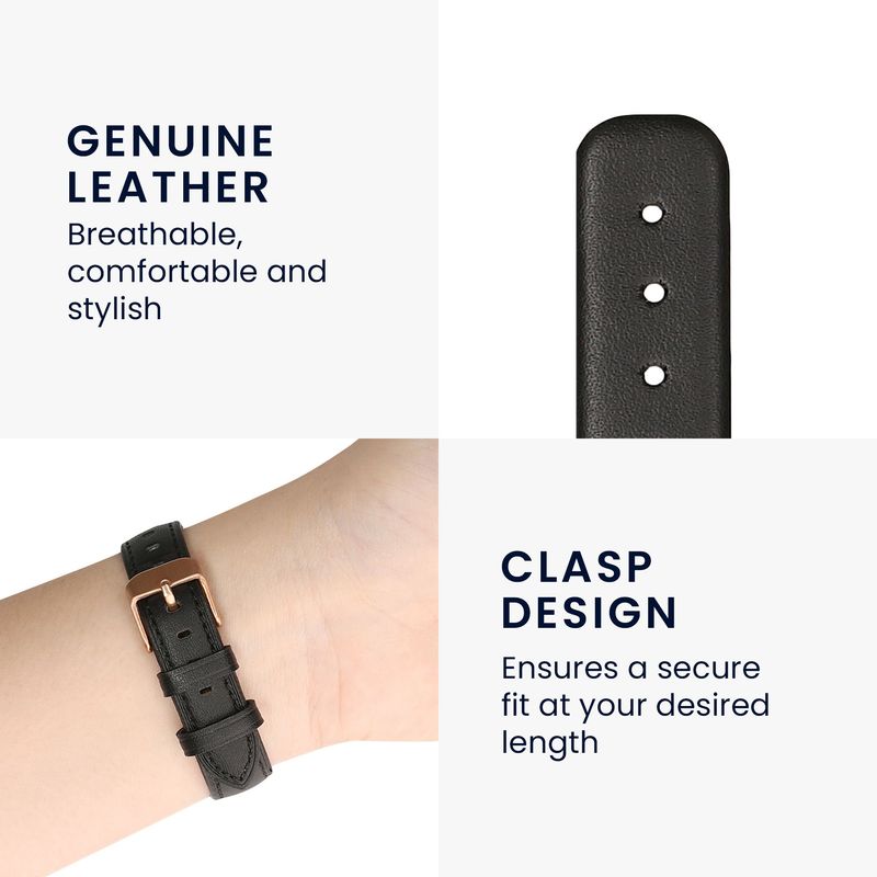 Laptop, Telefoane si Tablete - Wearables si gadgeturi - Wearables - Accesorii wearables - Curea pentru smartwatch Kwmobile pentru Garmin Lily Sport, curea reglabila, piele naturala, negru - Infinity.ro