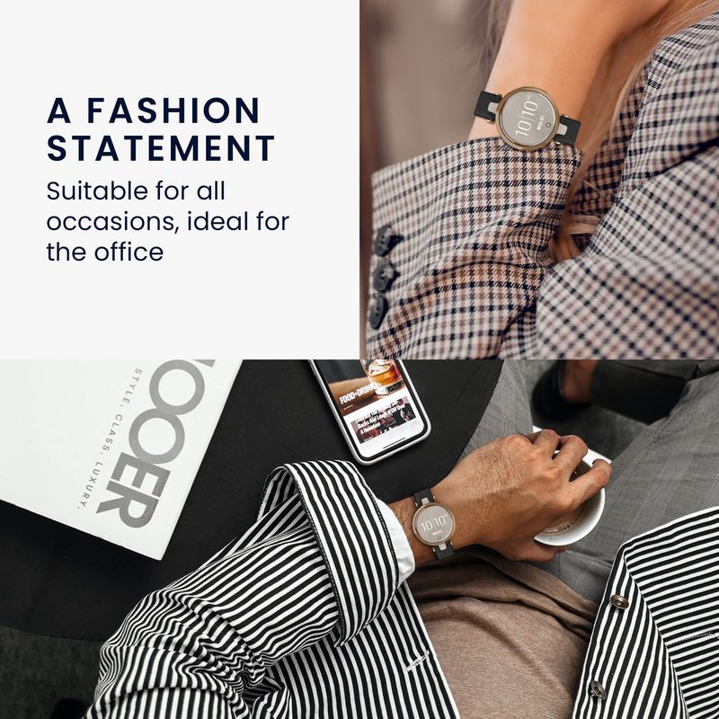 Laptop, Telefoane si Tablete - Wearables si gadgeturi - Wearables - Accesorii wearables - Curea pentru smartwatch Kwmobile pentru Garmin Lily Sport, curea reglabila, piele naturala, negru - Infinity.ro