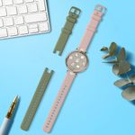 Laptop, Telefoane si Tablete - Wearables si gadgeturi - Wearables - Accesorii wearables - Set 2 curele pentru smartwatch Kwmobile pentru Garmin Lily Sport, curea reglabila, silicon, verde, roz - Infinity.ro