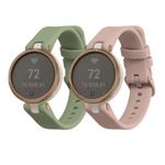 Laptop, Telefoane si Tablete - Wearables si gadgeturi - Wearables - Accesorii wearables - Set 2 curele pentru smartwatch Kwmobile pentru Garmin Lily Sport, curea reglabila, silicon, verde, roz - Infinity.ro