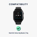 Laptop, Telefoane si Tablete - Wearables si gadgeturi - Wearables - Accesorii wearables - Curea pentru smartwatch Kwmobile pentru Garmin Venu Sq Music, Sq, curea reglabila, silicon, albastru - Infinity.ro