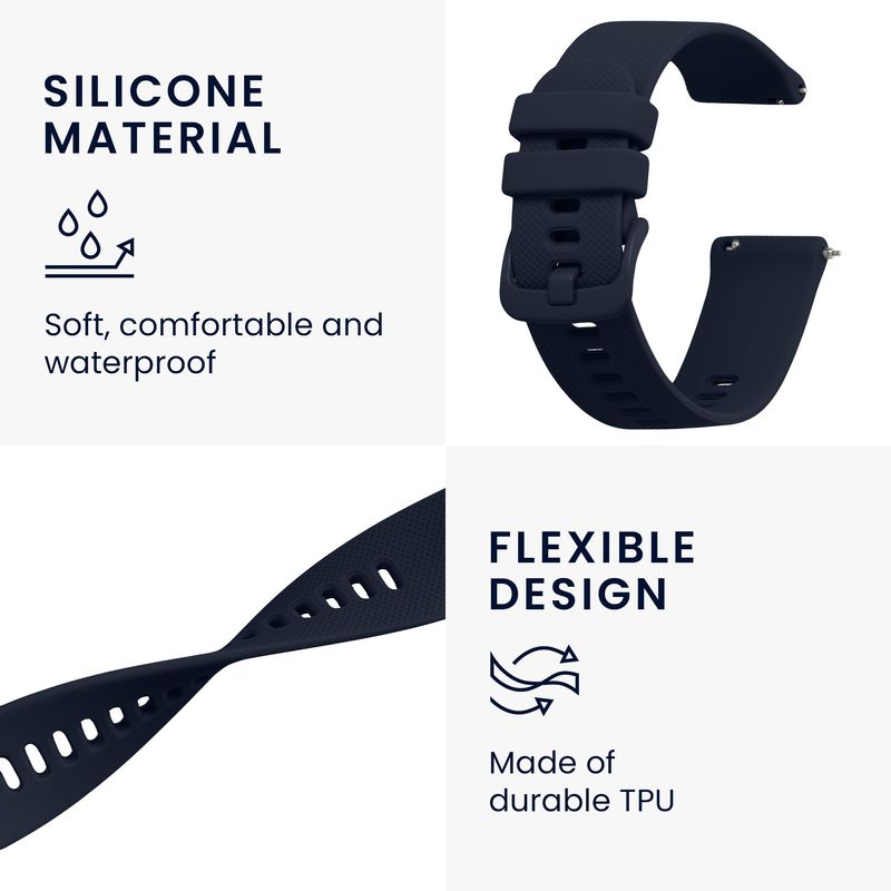 Laptop, Telefoane si Tablete - Wearables si gadgeturi - Wearables - Accesorii wearables - Curea pentru smartwatch Kwmobile pentru Garmin Venu Sq Music, Sq, curea reglabila, silicon, albastru - Infinity.ro