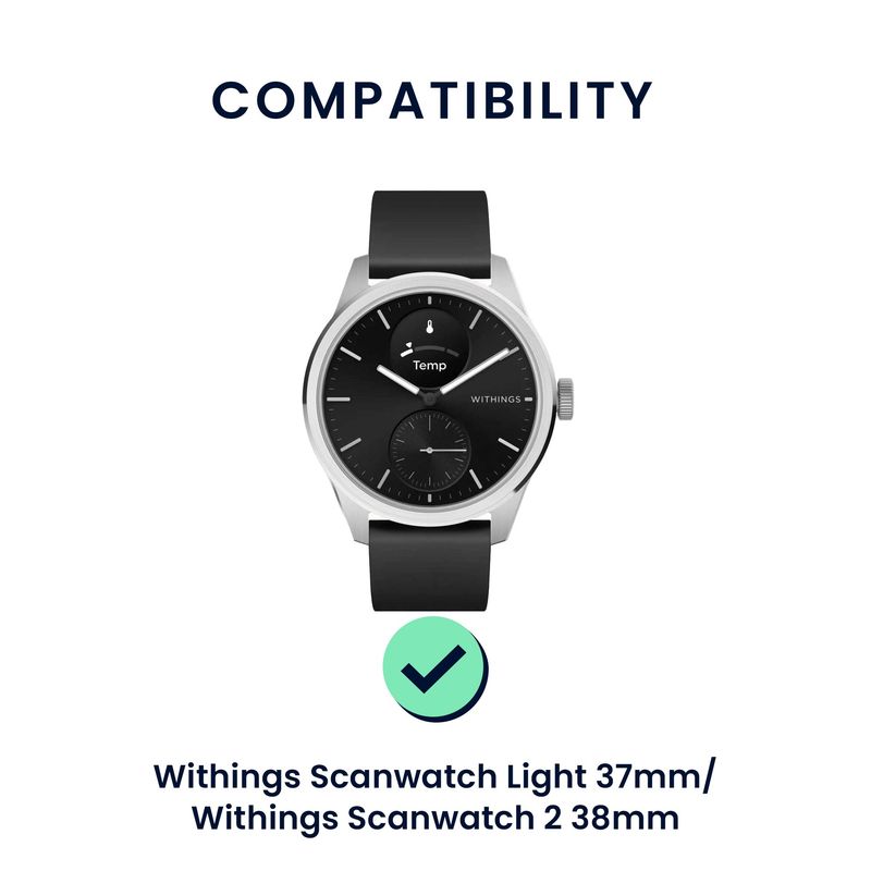 Laptop, Telefoane si Tablete - Wearables si gadgeturi - Wearables - Accesorii wearables - Set 2 curele smartwatch Kwmobile pentru Withings Scanwatch Light 37 mm, Scanwatch 2 38 mm, reglabila, silicon, mov, roz - Infinity.ro