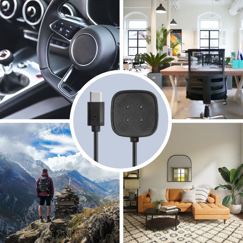 Laptop, Telefoane si Tablete - Wearables si gadgeturi - Wearables - Accesorii wearables - Cablu alimentare Kwmobile pentru Fitbit Versa 4, Sense 2, Versa 3, Sense, incarcare, plastic, negru - Infinity.ro