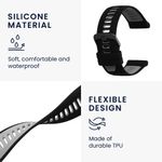 Laptop, Telefoane si Tablete - Wearables si gadgeturi - Wearables - Accesorii wearables - Curea pentru smartwatch Kwmobile pentru Garmin Forerunner 965, 955, 945, 745, curea reglabila, silicon, negru, gri - Infinity.ro