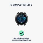 Laptop, Telefoane si Tablete - Wearables si gadgeturi - Wearables - Accesorii wearables - Curea pentru smartwatch Kwmobile pentru Garmin Forerunner 965, 955, 945, 745, curea reglabila, silicon, negru, gri - Infinity.ro