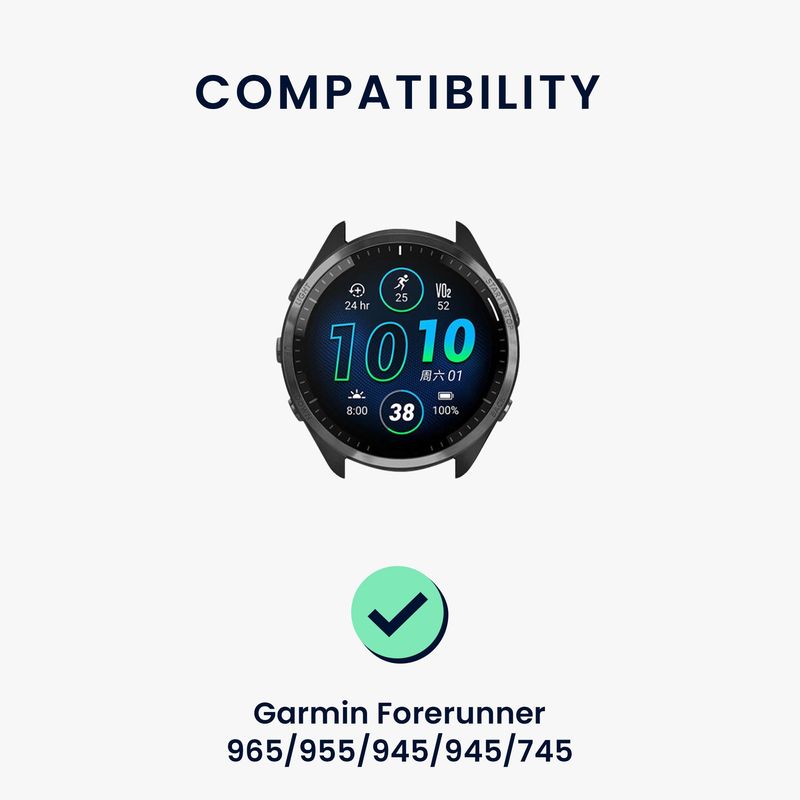 Laptop, Telefoane si Tablete - Wearables si gadgeturi - Wearables - Accesorii wearables - Curea pentru smartwatch Kwmobile pentru Garmin Forerunner 965, 955, 945, 745, curea reglabila, silicon, negru, gri - Infinity.ro