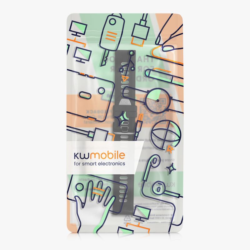 Laptop, Telefoane si Tablete - Wearables si gadgeturi - Wearables - Accesorii wearables - Curea pentru smartwatch Kwmobile pentru Garmin Forerunner 965, 955, 945, 745, curea reglabila, silicon, negru, gri - Infinity.ro