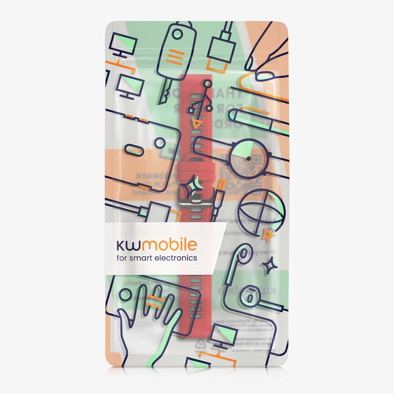 Laptop, Telefoane si Tablete - Wearables si gadgeturi - Wearables - Accesorii wearables - Curea pentru smartwatch Kwmobile pentru Garmin Forerunner 965, 955, 945, 745, curea reglabila, silicon, rosu, negru - Infinity.ro