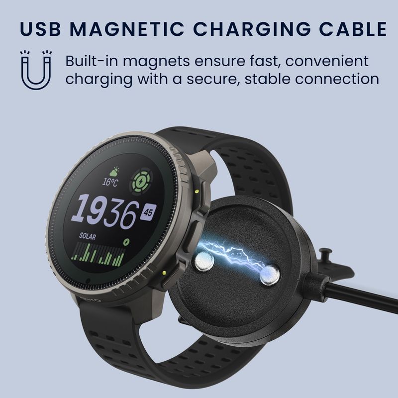 Laptop, Telefoane si Tablete - Wearables si gadgeturi - Wearables - Accesorii wearables - Cablu alimentare Kwmobile pentru Suunto Vertical, Race S, Ocean, incarcare, plastic, negru - Infinity.ro
