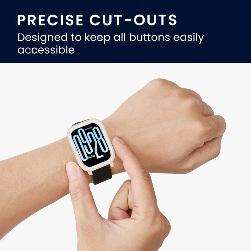 Laptop, Telefoane si Tablete - Wearables si gadgeturi - Wearables - Accesorii wearables - Husa smartwatch Kwmobile pentru Xiaomi Redmi Watch 5 Active, protectie la socuri, TPU, alb - Infinity.ro