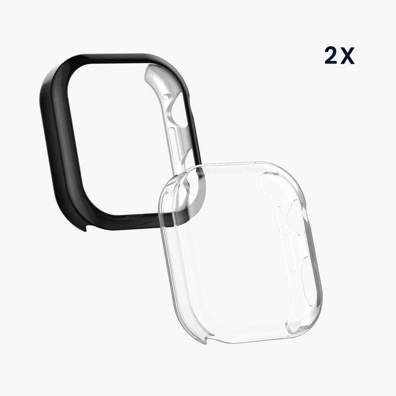 Laptop, Telefoane si Tablete - Wearables si gadgeturi - Wearables - Accesorii wearables - Set 2 huse smartwatch Kwmobile pentru Xiaomi Redmi Watch 6, antizgarieturi, flexibil, silicon, transparent, negru - Infinity.ro