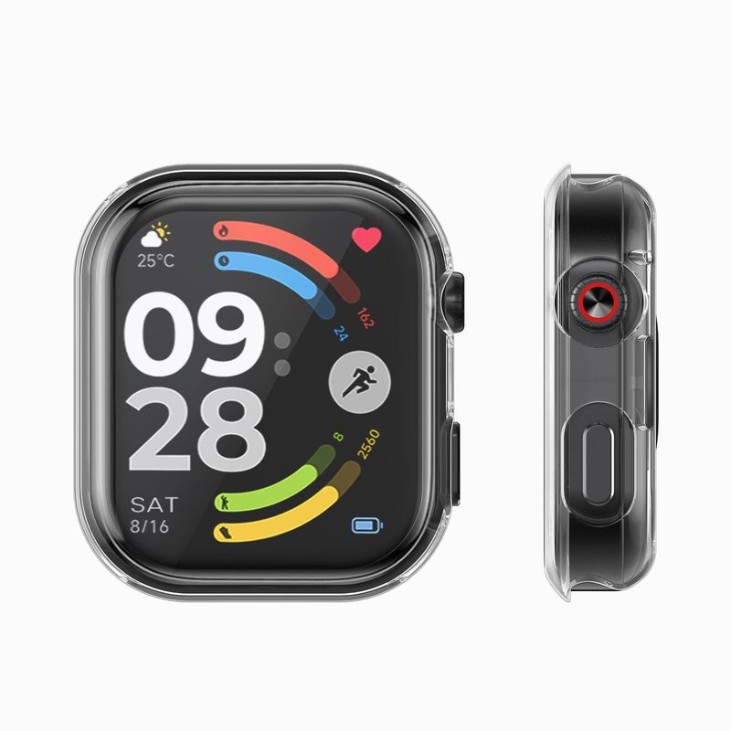 Laptop, Telefoane si Tablete - Wearables si gadgeturi - Wearables - Accesorii wearables - Set 2 huse smartwatch Kwmobile pentru Xiaomi Redmi Watch 6, antizgarieturi, flexibil, silicon, transparent, negru - Infinity.ro