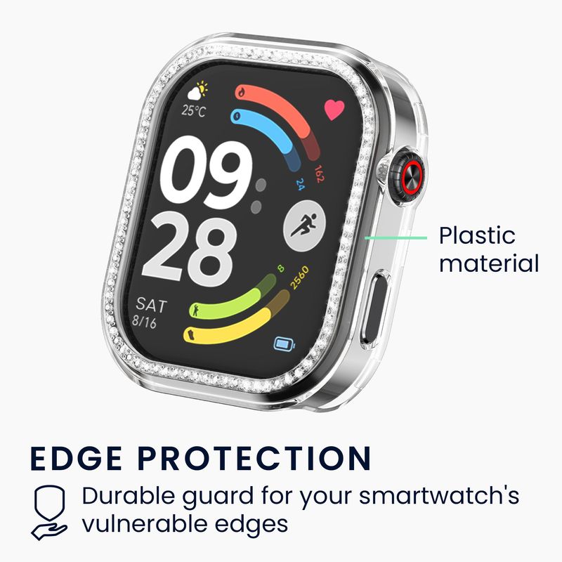 Laptop, Telefoane si Tablete - Wearables si gadgeturi - Wearables - Accesorii wearables - Set 2 rame pentru smartwatch Kwmobile pentru Xiaomi Redmi Watch 6, antizgarieturi, plastic, negru, transparent - Infinity.ro