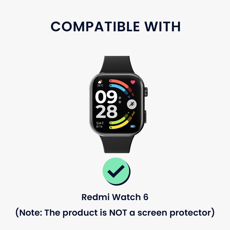 Laptop, Telefoane si Tablete - Wearables si gadgeturi - Wearables - Accesorii wearables - Set 2 rame pentru smartwatch Kwmobile pentru Xiaomi Redmi Watch 6, antizgarieturi, plastic, negru, transparent - Infinity.ro
