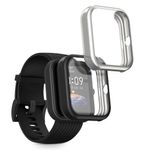 Laptop, Telefoane si Tablete - Wearables si gadgeturi - Wearables - Accesorii wearables - Set 2 huse smartwatch Kwmobile pentru Amazfit Bip 3, Bip 3 Pro, antizgarieturi, flexibil, silicon, negru, argintiu - Infinity.ro