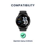 Laptop, Telefoane si Tablete - Wearables si gadgeturi - Wearables - Accesorii wearables - Set 2 curele pentru smartwatch Kwmobile pentru Garmin Venu 4 41 mm, curea reglabila, silicon, negru, gri - Infinity.ro