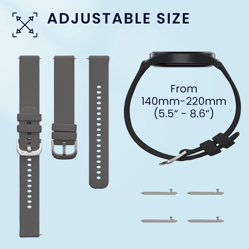 Laptop, Telefoane si Tablete - Wearables si gadgeturi - Wearables - Accesorii wearables - Set 2 curele pentru smartwatch Kwmobile pentru Garmin Venu 4 41 mm, curea reglabila, silicon, negru, gri - Infinity.ro