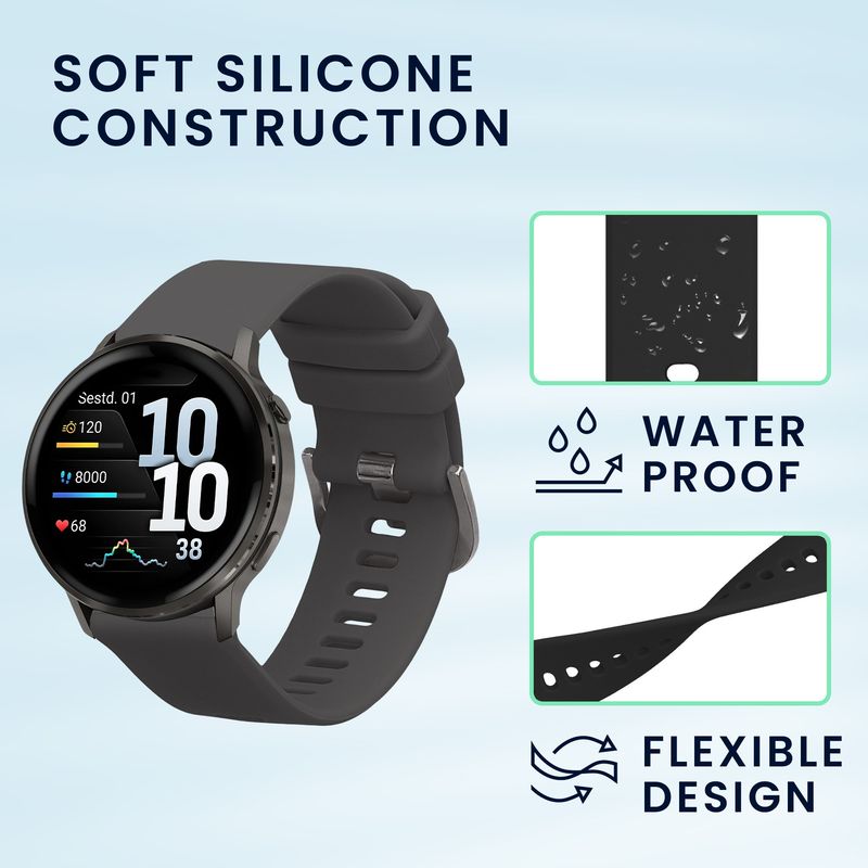 Laptop, Telefoane si Tablete - Wearables si gadgeturi - Wearables - Accesorii wearables - Set 2 curele pentru smartwatch Kwmobile pentru Garmin Venu 4 41 mm, curea reglabila, silicon, negru, gri - Infinity.ro