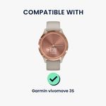 Laptop, Telefoane si Tablete - Wearables si gadgeturi - Wearables - Accesorii wearables - Curea Kwmobile pentru Garmin vivomove 3S, vivoactive 4S, inchidere magnetica, protectie la apa, silicon, bej, portocaliu - Infinity.ro