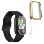 Laptop, Telefoane si Tablete - Wearables si gadgeturi - Wearables - Accesorii wearables - Set 2 huse smartwatch Kwmobile pentru Samsung Galaxy Fit 3, antizgarieturi, flexibil, silicon, transparent, auriu - Infinity.ro