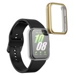 Laptop, Telefoane si Tablete - Wearables si gadgeturi - Wearables - Accesorii wearables - Set 2 huse smartwatch Kwmobile pentru Samsung Galaxy Fit 3, antizgarieturi, flexibil, silicon, transparent, auriu - Infinity.ro
